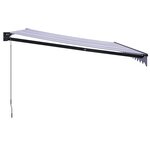 vidaXL Auvent rétractable bleu et blanc 4 5x3 m tissu et aluminium