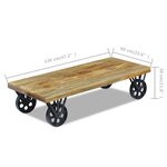 vidaXL Table basse bois de manguier 120x60x30 cm