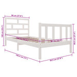 vidaXL Cadre de lit sans matelas blanc bois de pin massif
