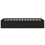 vidaXL Cadre de lit sans matelas noir 75x190 cm bois ingénierie