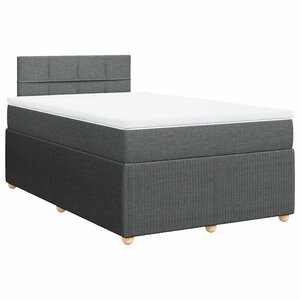 vidaXL Sommier à lattes de lit avec matelas Gris foncé 120x200cm Tissu