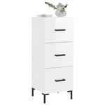 vidaXL Buffet Blanc brillant 34 5x34x90 cm Bois d'ingénierie