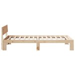 vidaXL Cadre de lit avec tête de lit Naturel 90 x 200 cm Pin massif