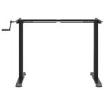 Cadre de Bureau table poste de travail meuble d'ordinateur informatique étude debout (94-135) x 60 x (70-114) cm acier noir 02_0023975