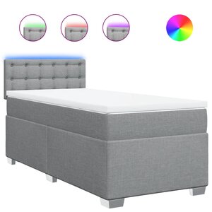 vidaXL Sommier à lattes de lit avec matelas gris clair 80x200 cm tissu