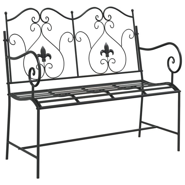 vidaXL Banc extérieur Noir Métal Standard Robuste Banc d'extérieur