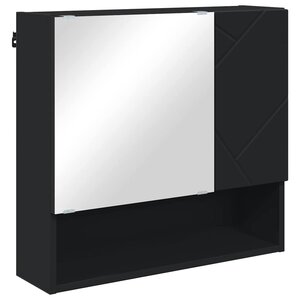 vidaXL Armoire Miroir Noir 59 x 17 x 55 cm Bois d'ingénierie
