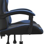 vidaXL Chaise de jeu pivotante Noir et bleu Similicuir