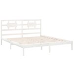vidaXL Cadre de lit sans matelas blanc 200x200 cm bois massif