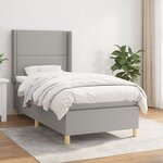 vidaXL Sommier à lattes de lit avec matelas Gris clair 80x200 cm Tissu