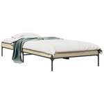 vidaXL Cadre de lit chêne sonoma 75x190 cm bois d'ingénierie et métal