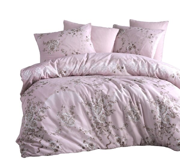 Parure de lit rose FLOWER 240 x 220 cm