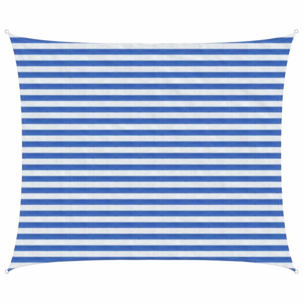 vidaXL Voile d'ombre Bleu et Blanc 2 5 x 3 m HDPE