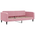 vidaXL Lit de jour avec gigogne et tiroirs rose 100x200 cm velours