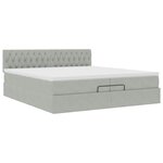 VidaXL Cadre de lit ottoman avec matelas gris clair 200x200 cm velours