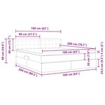 vidaXL Lit de rangement LED avec matelas Gris clair 160 x 200 cm Tissu