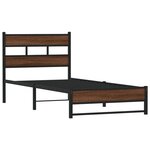 vidaXL Cadre de lit en métal sans matelas chêne marron 100x200 cm