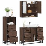 vidaXL Ensemble de meubles de salle de bain 3 Pièces Chêne marron