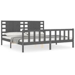 vidaXL Cadre de lit sans matelas gris 200x200 cm bois massif de pin