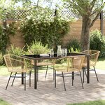 vidaXL Ensemble de salle à manger de jardin 5 pièces marron en poly rattan