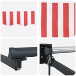 vidaXL Store rétractable manuel rayé rouge et blanc 350x250 cm