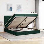 vidaXL Cadre de lit ottoman avec matelas vert foncé 200x200 cm velours