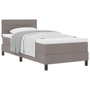 vidaXL Lit à ressorts avec tête de lit Taupe 90 x 200 cm tissu