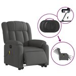 vidaXL Fauteuil inclinable de massage électrique Gris foncé Tissu