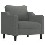vidaXL Ensemble de canapés 3 Pièces avec coussins Gris foncé Tissu