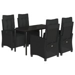 vidaXL Ensemble à manger de jardin coussins 5Pièces Noir Résine tressée