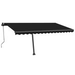 vidaXL Auvent automatique capteur de vent et LED 400x350 cm Anthracite