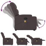 vidaXL Fauteuil inclinable de massage Marron foncé Tissu