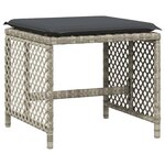 vidaXL Ensemble à manger de jardin et coussins 15 Pièces gris clair rotin