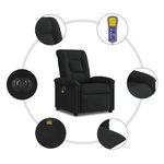 vidaXL Fauteuil de massage inclinable électrique Noir Tissu
