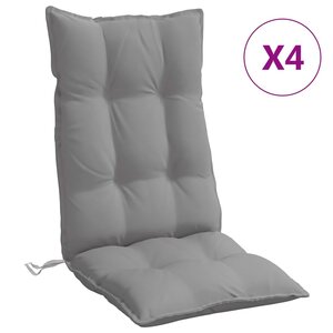vidaXL Coussins de chaise à dossier haut lot de 4 gris tissu oxford