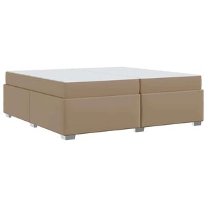 vidaXL Cadre de lit avec matelas Cappuccino 200 x 200 cm tissu