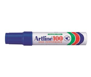 Marqueur '100' permanent indélébile pointe biseautée 7 5 & 12 mm Bleu ARTLINE