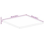 vidaXL Dessus de table 60x60x3 8 cm carré bois massif d'acacia