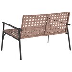 Banc de jardin vidaXL Noir 113x79x75 cm en poly rattan