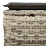 vidaXL Salon de jardin 2 Pièces avec coussins gris clair polyrotin acacia