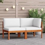 vidaXL Salon de jardin 2 pièces avec coussins en bois d'acacia et corde