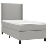 vidaXL Sommier à lattes de lit matelas LED Gris clair 100x200 cm Tissu