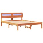 vidaXL Cadre de lit avec tête de lit Brun cire 120 x 190 cm Pin massif