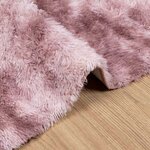 vidaXL Tapis Shaggy à poils longs NAVARRA rose poudré 120x120 cm