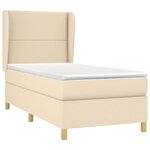 vidaXL Sommier à lattes de lit avec matelas Crème 100x200 cm Tissu