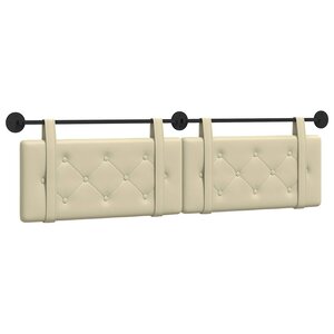 vidaXL Tête de lit suspendue Crème Simili cuir