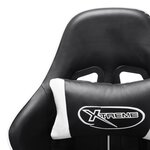 vidaXL Chaise de jeu Noir et blanc Cuir artificiel