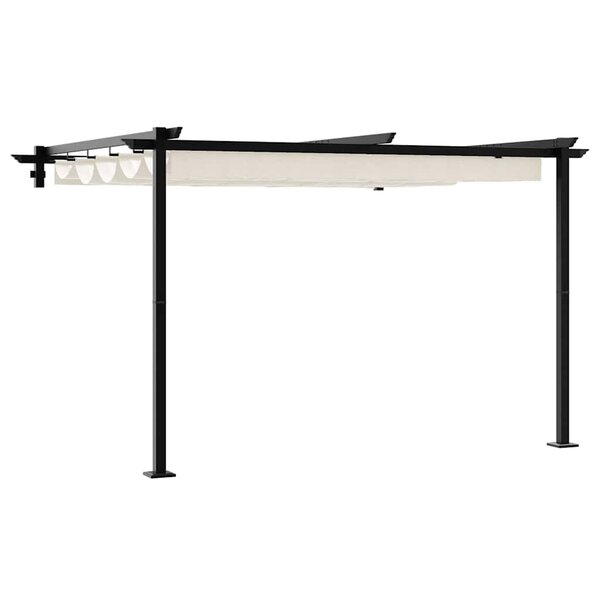 vidaXL Gazebo mural Crème Acier