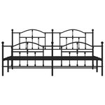 vidaXL Cadre de lit métal sans matelas avec pied de lit noir 200x200cm