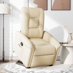vidaXL Fauteuil inclinable Crème Tissu